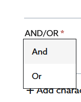 Select And or Or